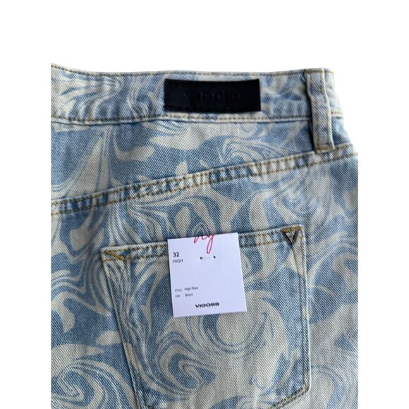 VIGOSS Women's Denim High Rise Swirl Jean Shorts Size 32 NEW - Picture 6 of 9